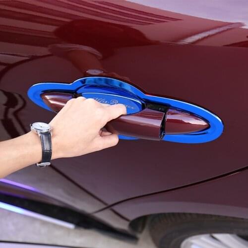 TAJIAN Door Handle Covers Trim Car External Outer Door Handle Catch Cover Cap Door Bowl Protection Sticker For Alfa Romeo Giulia