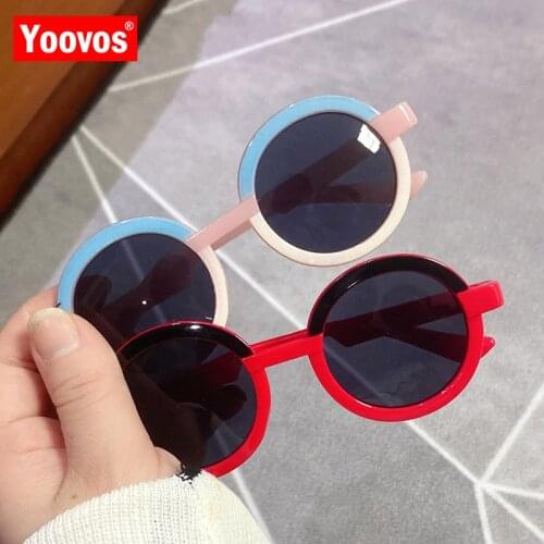 Yoovos Round Children Sunglasses 2021 Glasses For Boys and Girls Jelly Color Personality Kids Sunglasses Fashion Gafas De Sol