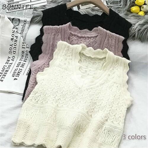 Sweater Vests Women Spring Sweetie Korean Style Sleeveless Students Casual High Street All-match Ulzzang Knitted Comfortable Ins
