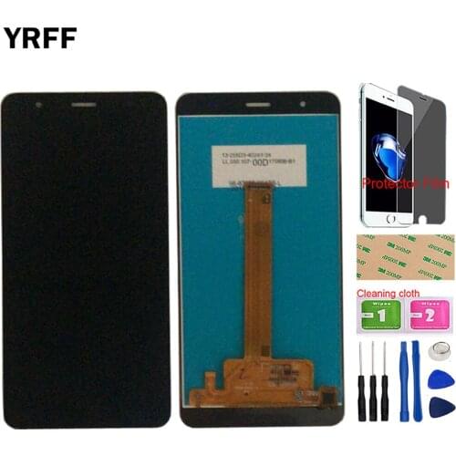 Mobile Phone LCD Display For Fly Cirrus 9 FS553 LCD Display + Touch Screen Digitizer Assembly Parts FS 553 Tools Protector Film