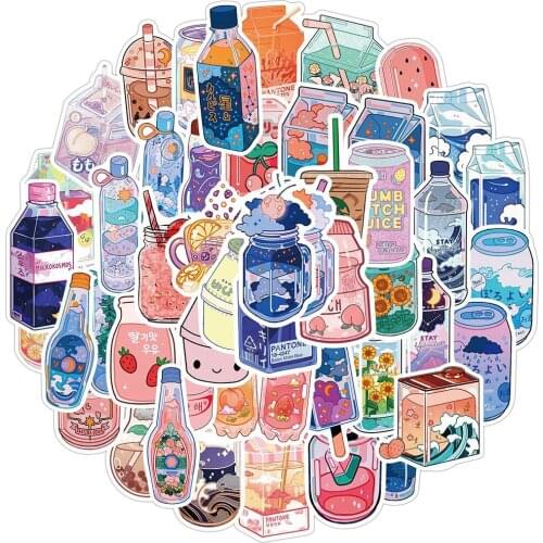 10/30/50PCS new ins flavored drink Stickers Waterproof Car Motorcycle notebook Luggage Suitcase Graffiti DIY Sticker kids toy