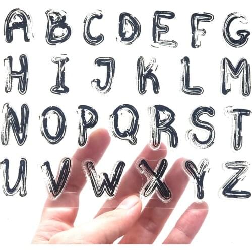 14x18CM 26 capital letter lovely Transparent Seal Clear Stamps Silicone Seal Roller Stamps DIY Scrapbook Album / Card Production