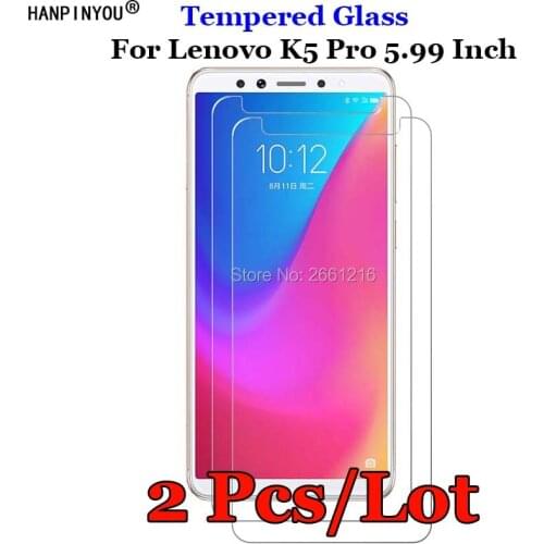 2 Pcs/Lot For Lenovo K5pro Tempered Glass 9H 2.5D Premium Screen Protector Film For Lenovo K5 Pro L38041 5.99"