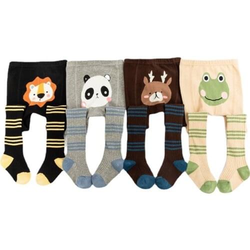 2021 PP Baby Pantyhose Girls Tights Toddler Girl Winter Clothes Cute Girl Bow Pants Cotton Breathable Stockings Knit Kid Tights