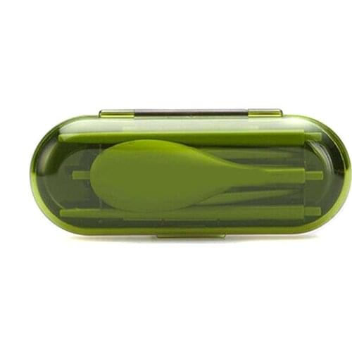 3pcs Portable Folding Tableware Sets Spoon Fork Chopsticks with Storage Case for Travel Outdoor RW