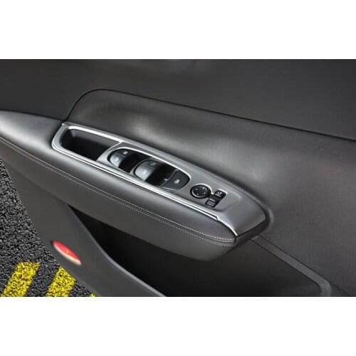 4PCS/SET Car Interior Window Switch Control Panel STAINLESS STEEL Trim Sticker for Renault Koleos for Samsung QM6 2017 2018 Acc