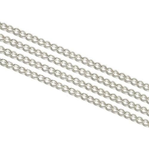 50cm 925 Sterling Silver Link Chains Tail Extender Chain Bulk Necklace Chain For DIY Bracelet Jewelry Making Accessories