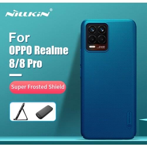For OPPO Realme 8 Pro Case For Realme 8 Pro NILLKIN Frosted Shield PC Hard Back Cover For Realme 8 with Gift Phone Holder