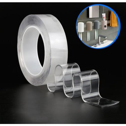 Double-Sided Adhesive Nano Traceless Tape Sticker Multifunctional Washable Reusable Transparent Nano Tapes Home Organizer