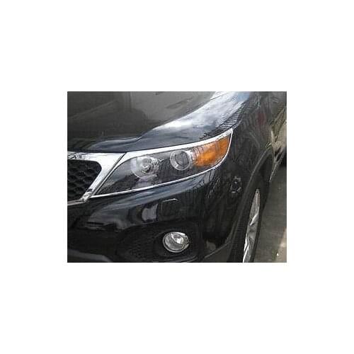 Chrome front head lamp light cover Trims 2PCS For Kia Sorento 2010 2011
