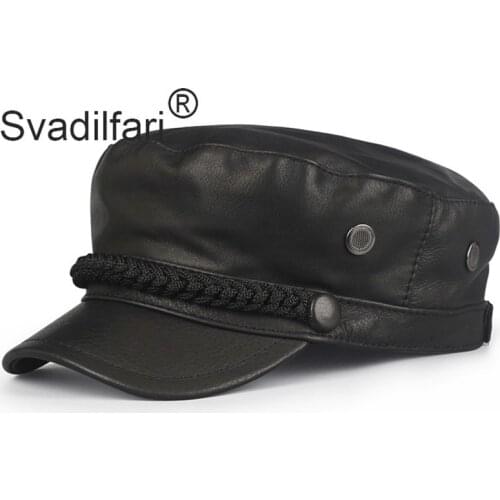 Spring Genuine Deer Leather Rider Style Newsboy Real Leather Fashion Army Cap Box Hat Cadet Visor Women Mens Baseball Hats