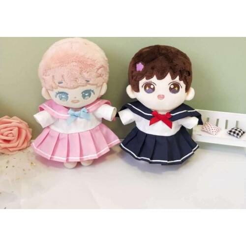 20cm Baby Doll Plush Dolls Clothes Sailor suit navy uniform Dolls Accessories for Korea Kpop EXO Idol Dolls