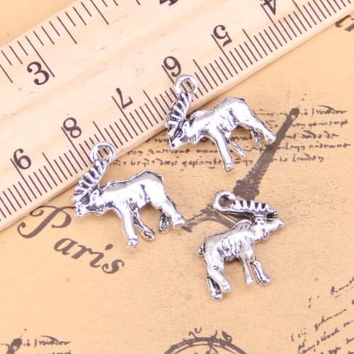 72pcs Jewelry Charms moose deer 18x16mm Antique Silver Plated Pendants Making DIY Handmade Tibetan Silver Jewelry