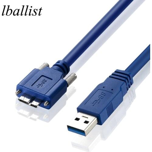 Lballist Micro USB 3.0 Data Cable USB 3.0 Type A Male to Micro USB 3.0 Male Foil+Braided Shielded With Screw Panel Mount
