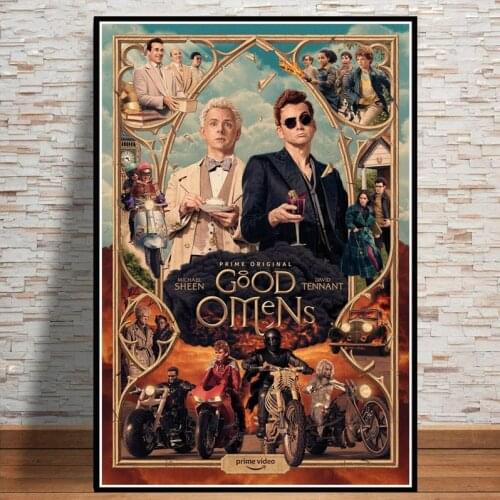 Hot Good Omens Neil Gaiman TV Series Show 2019 Movie Canvas oil Painting Poster Prints Wall Art Pictures Living Room Home Decor