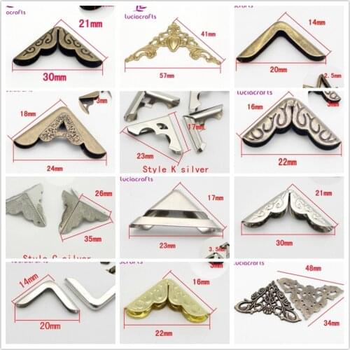 Lucia Crafts 6/12pcs More Style Multi Colors Option Metal Book Scrapbooking Albums Menus Corner Protectors G0807