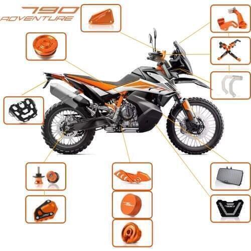 Motorcycle Accessories ORANGE one Finger Clutch Rear Luggage Holder Bracket Extension FOR 790 Adventure/R ADV 2019-2020 2021