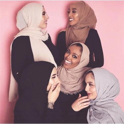 90*180cm women muslim crinkle hijab scarf femme musulman soft cotton headscarf islamic hijab shawls and wraps