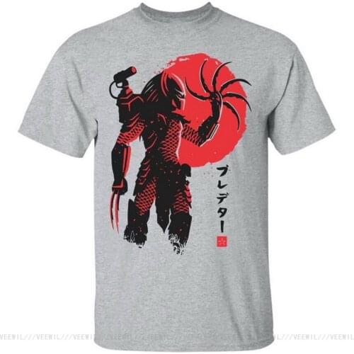 Predator Horror T-Shirt Japanese Style Mens Retro 80s Movie Short Sleeve S 3XL Loose Black Men Vintage T Shirts Homme Tees