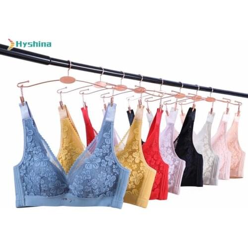 New Style Soft Sexy Lace Underwear Womens Comfortable No Steel Ring Thin Large Bra