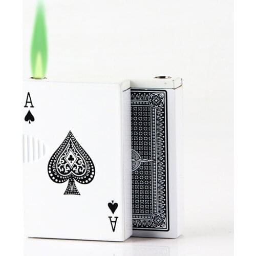 Portable Poker Lighter Creative Jet Torch Lighter Butane Windproof Metal Lighter Metal Funny Toy Cigarette Accessories For Men