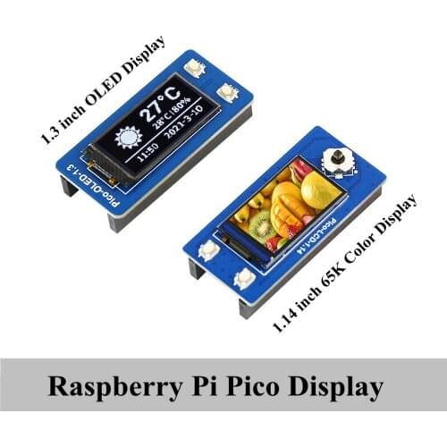 Raspberry Pi Pico Display 65K Color 1.14 inch LCD Screen/1.3 inch OLED Support I2C and SPI Interface with 240*135 Resolution