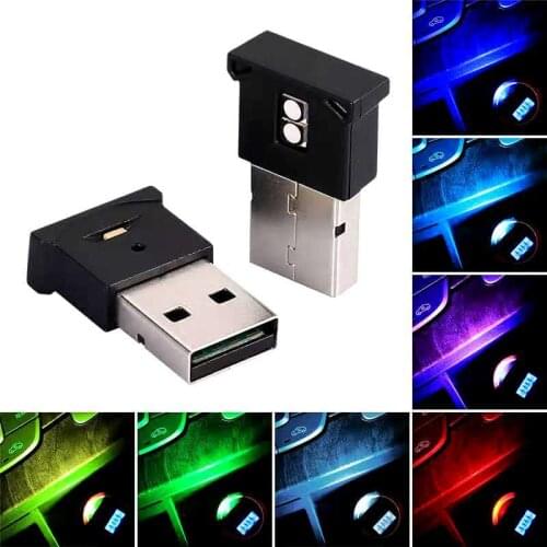 RGB USB LED Car Light Auto Interior Atmosphere Light Mini Decorative Emergency Lighting PC Colorful Light 7colour Signal Lamp