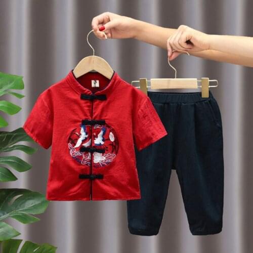 Boy Kids Baby Qipao Traditional Chinese Clothing Retro Print Lovely Qipao Dress Children Cheongsam Hanfu Stage Performance Wear