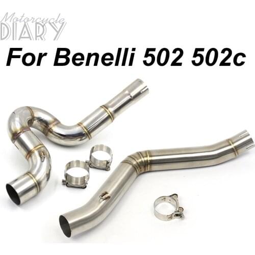 TRK502 TRK 502 2016 2017 2018 Escape Moto Middle Link Pipe Exhaust Motorcycle Muffler For Benelli 502C 502X Bike Stainless Steel
