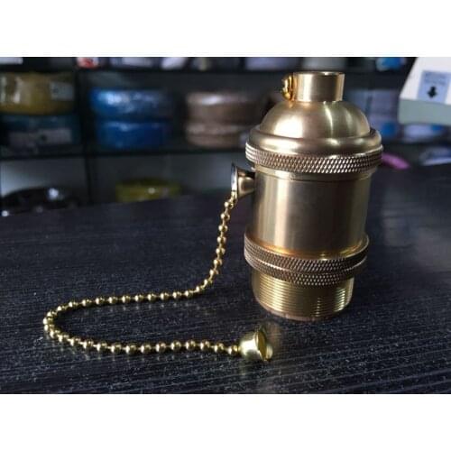 Vintage light socket E27 lamp base retro bulb holder with switch pull-chain switch E27 soquete