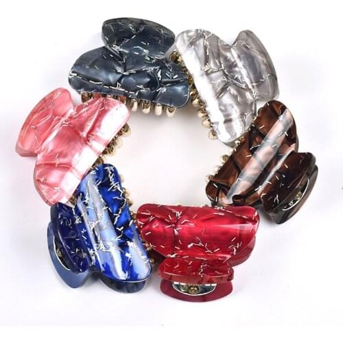 4cm Korean fashion small sequins cracked acrylic hair clip women ponytail hair claw bath Hairpin Girls Hair Accessories 13004