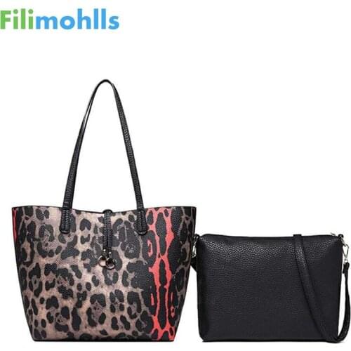 Women bag Leopard Womens Leather Handbags Luxury Lady Hand Bags With Purse Pocket Women messenger bag Big Tote Sac S1901