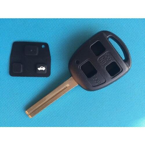 1Pcs New Replacement Remote Key Fob Case 3 Button For Lexus Shell Blank TOY40 Long Blade About 46mm With Rubber Pad No Logo Part