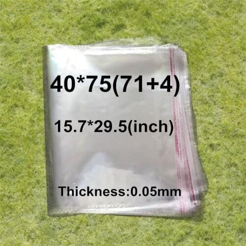 100 X Transparent Big Size OPP Self Adhesive Seal Bags Fabric Clothing T-shirt Bags 40*75cm