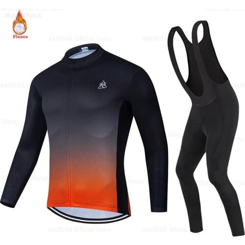 2021 Thermal Fleece Mens Cycling Jersey Set Pro Team Winter Outdoor Riding Bike Clothing Bib Pants Set Ciclismo Masculino MTB
