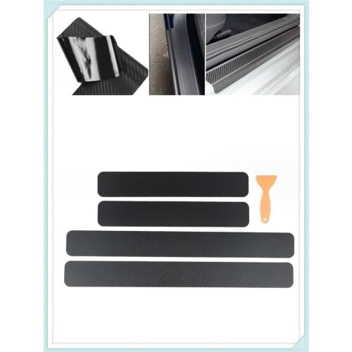 4 pieces of car shape carbon fiber door edge scratch protection film for Nissan TEANA QASHQAI BLUEBIRD SUNNY TIIDA PALADIN