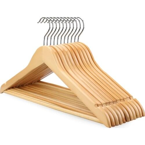 5 Pcs Maple Wood Pants Rack Clothes Hangers , Drying Racks , Seamless Anti-slip Windproof , Storage Rack
