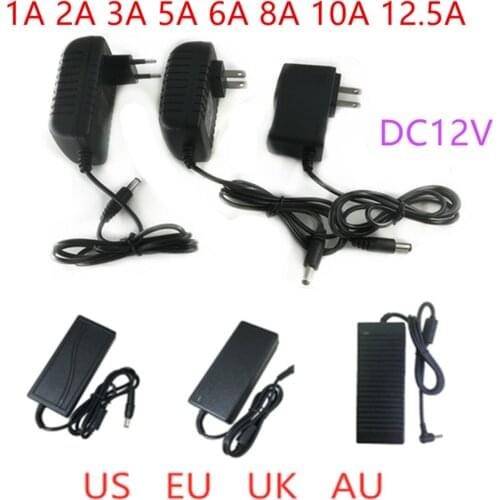 AC 100V-240V DC 12V 1A 2A 3A 5A 6A 8A 10A Power Supply Adapter 12 V Volt lighting transformer Converter For LED strip light CCTV