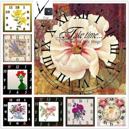 2020 new style 5d diamond painting and clock flower 5d diamond embroidery sale clock flower Christmas gift for home wall sticker