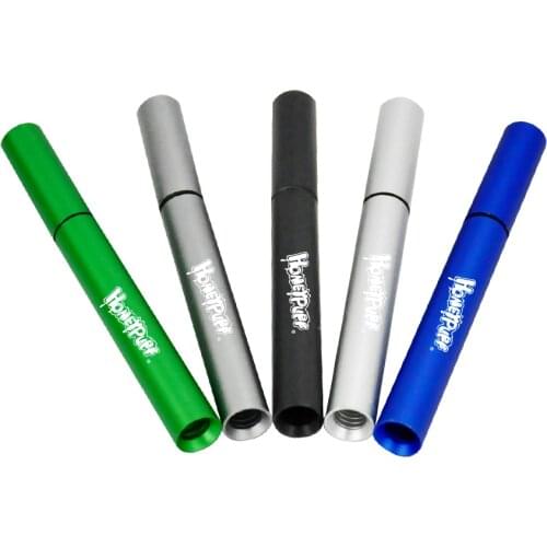 HONEYPUFF Aluminum Metal Smoking Hand Pipe With Active Charcoal Coal Pipe Filter Tip metal Cigarette Pipes One Hitter Bat