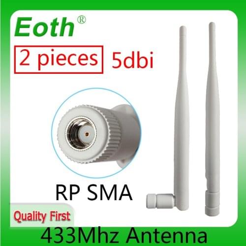 2 pieces 433 Mhz Antenna 5dbi RP-SMA Connector 433MHz antenne Lorawan 433m antena directional waterproof wireless watermeter