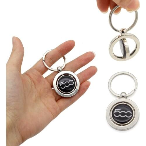 Auto KeyRing For kiA Alfa Romeo Fiat 500 Mitsubishi Logo Metal KeyChain Badge Key Ring Emblem Key Holder Chain