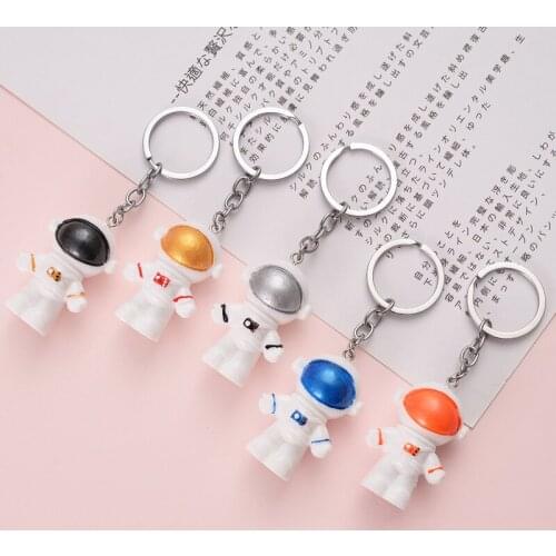 High Quality Soft Resin Color Space Station Astronaut Cartoon Keychain For Girls Boys Bag Key chain Pendant Key Ring Fidget Toys