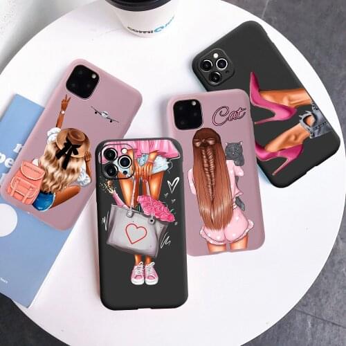 Lady Phone Case For iPhone 6s 7 8 Plus X XR XS 11Pro Max SE 2020 12 Soft TPU For iPhone 11 Shockproof Protective Back Cover Capa