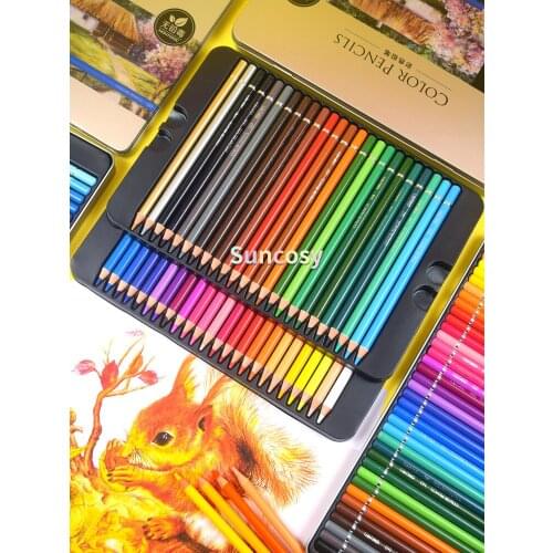 DELI 24/36/48/72 Oil Colored Nontoxic Color Pencils Oily Painting Art Drawing Pencil for artist Professional Pencil Art Supplies