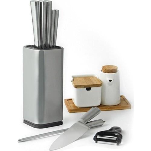 Knife Holder 304 Stainless Steel For Multi Kitchen Knife Set Scissors Cooking Utensils Organizer Knives Stand Block Tool WY81806