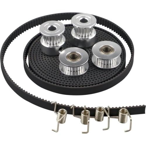 3D Printer Parts GT2 Pulley 20 Teeth Bore 5mm GT2 6mm Timing Belt & 2X Idler 4X Tensioner for 3D printer kit