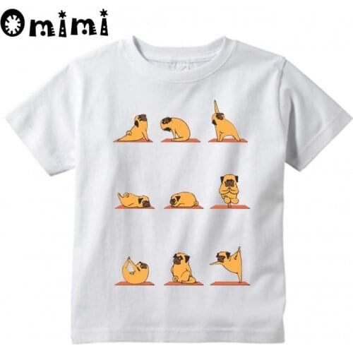 Childrens English Bulldog/Cat/Soth/Rabbit/Pug Printed T Shirt Kids Great Casual Short Sleeve Tops Boys and Girls Cute T-Shirt