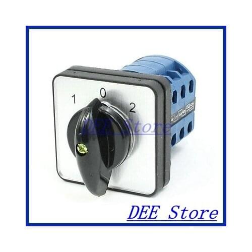 Electric 1-0-2 3 Position 12 Terminals Rotary Cam Changeover Switch 380V 20A