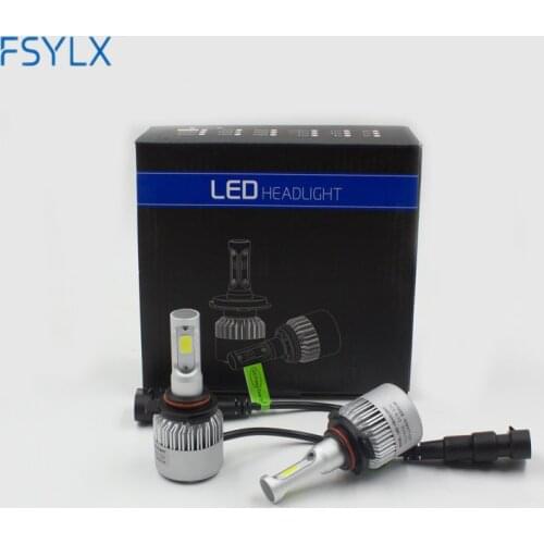 FSYLX 9012 Car LED Headlight Bulb Kit 72W 8000lm Auto Front Light 9012 hir2 Fog Light Bulbs 6500K led light sourcing cob